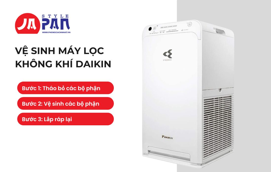 Cách vệ sinh máy lọc không khí Daikin