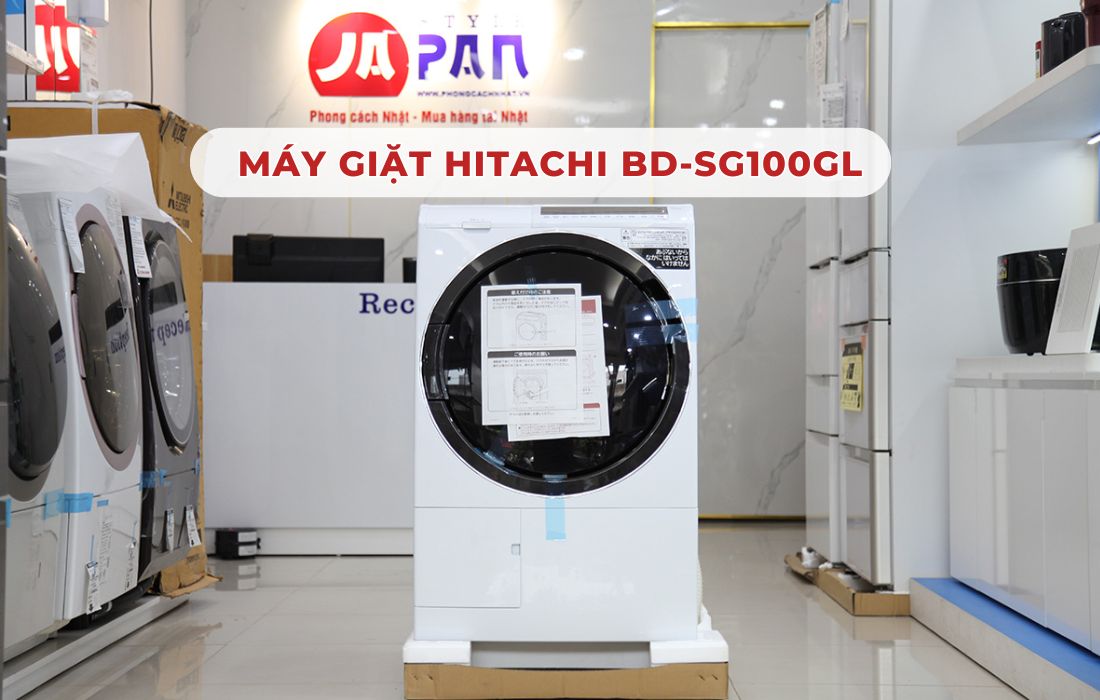 Kích Thước Máy Giặt Cửa Ngang Tiêu Chuẩn Và Phổ Biến Hiện Nay 3 Kích thước máy giặt cửa ngang 10kg Hitachi BD-SG100GL