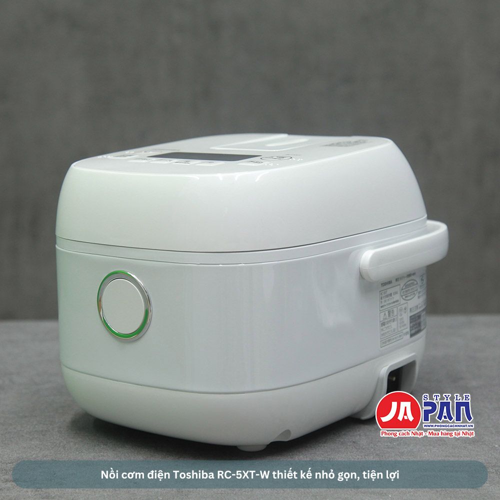 Nồi cơm điện Toshiba RC-5XT-W | 0.54L 30 Nồi cơm điện Toshiba RC-5XT-W thiết kế nhỏ gọn, tiện lợi
