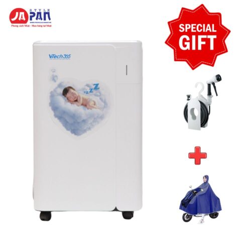 Máy hút ẩm Vtech365 VT-HA200-W và quà tặng vòi tưới cây, áo mưa Vtech